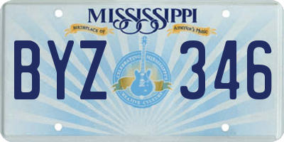 MS license plate BYZ346