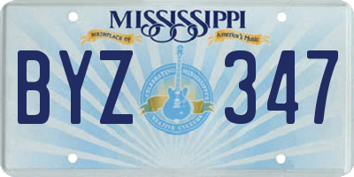 MS license plate BYZ347