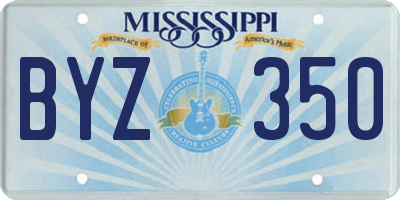 MS license plate BYZ350