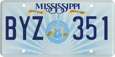 MS license plate BYZ351