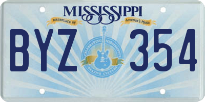 MS license plate BYZ354