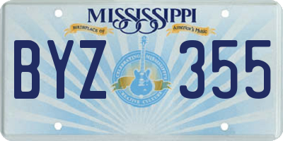 MS license plate BYZ355