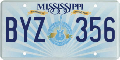 MS license plate BYZ356