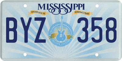 MS license plate BYZ358