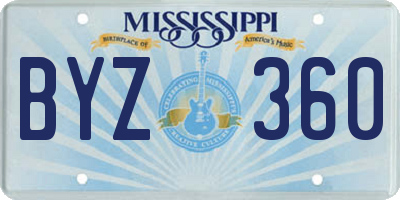 MS license plate BYZ360