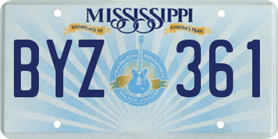 MS license plate BYZ361