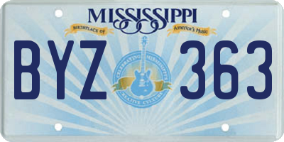MS license plate BYZ363