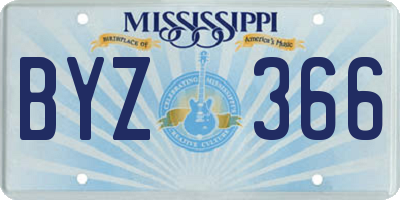 MS license plate BYZ366