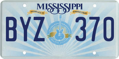 MS license plate BYZ370