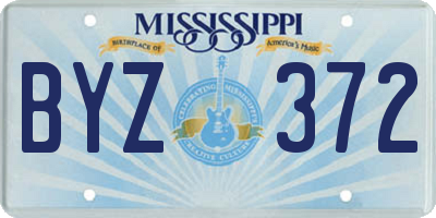 MS license plate BYZ372