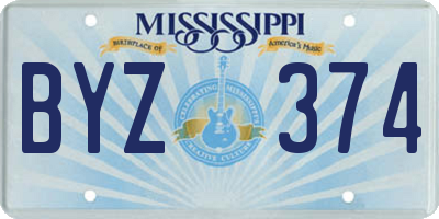 MS license plate BYZ374