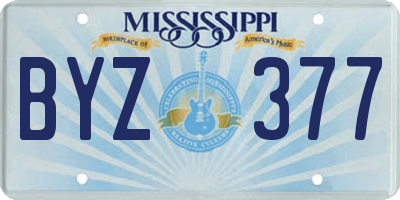 MS license plate BYZ377