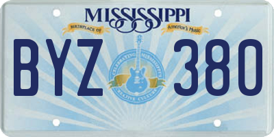 MS license plate BYZ380
