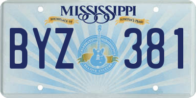 MS license plate BYZ381