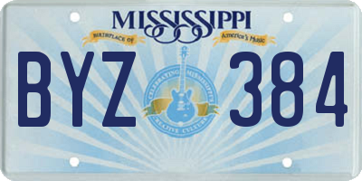 MS license plate BYZ384