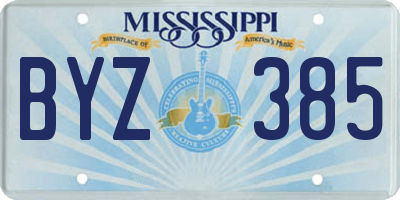 MS license plate BYZ385