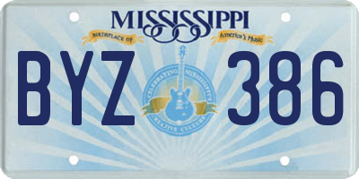 MS license plate BYZ386