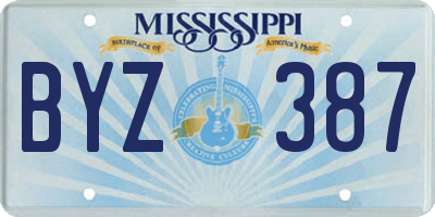 MS license plate BYZ387