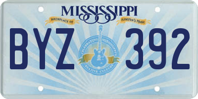MS license plate BYZ392