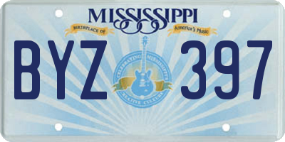 MS license plate BYZ397