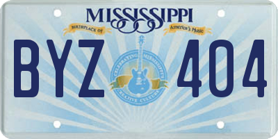 MS license plate BYZ404