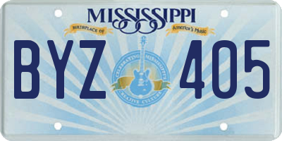 MS license plate BYZ405