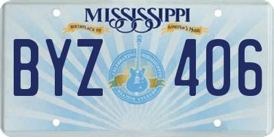 MS license plate BYZ406