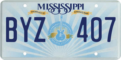 MS license plate BYZ407