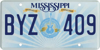 MS license plate BYZ409