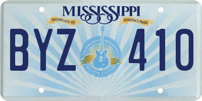 MS license plate BYZ410