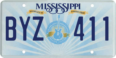MS license plate BYZ411