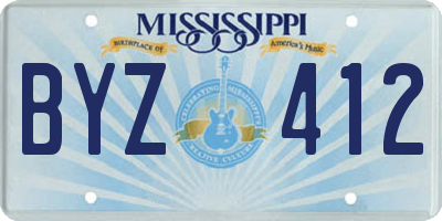 MS license plate BYZ412