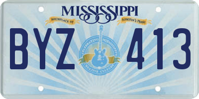MS license plate BYZ413