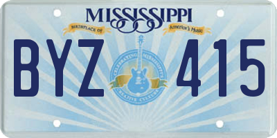 MS license plate BYZ415