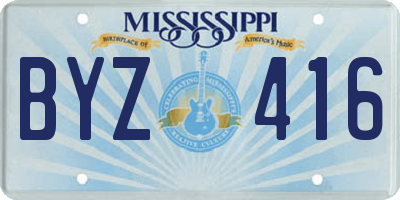MS license plate BYZ416
