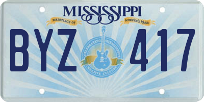 MS license plate BYZ417