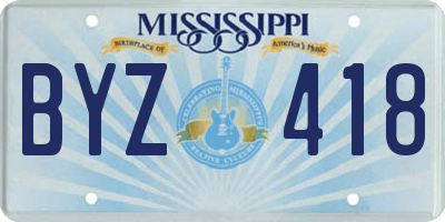 MS license plate BYZ418