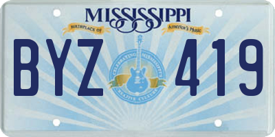 MS license plate BYZ419