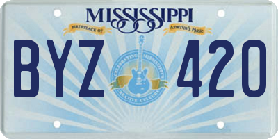 MS license plate BYZ420
