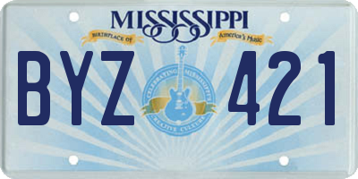 MS license plate BYZ421