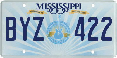MS license plate BYZ422