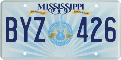 MS license plate BYZ426