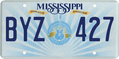 MS license plate BYZ427