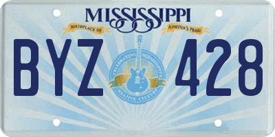 MS license plate BYZ428