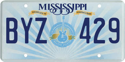 MS license plate BYZ429
