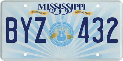MS license plate BYZ432
