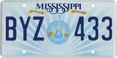 MS license plate BYZ433