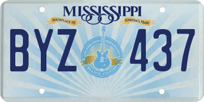 MS license plate BYZ437
