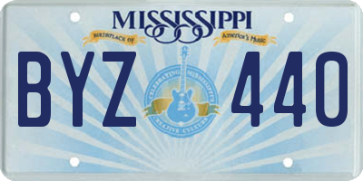 MS license plate BYZ440