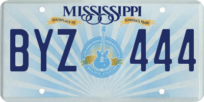 MS license plate BYZ444